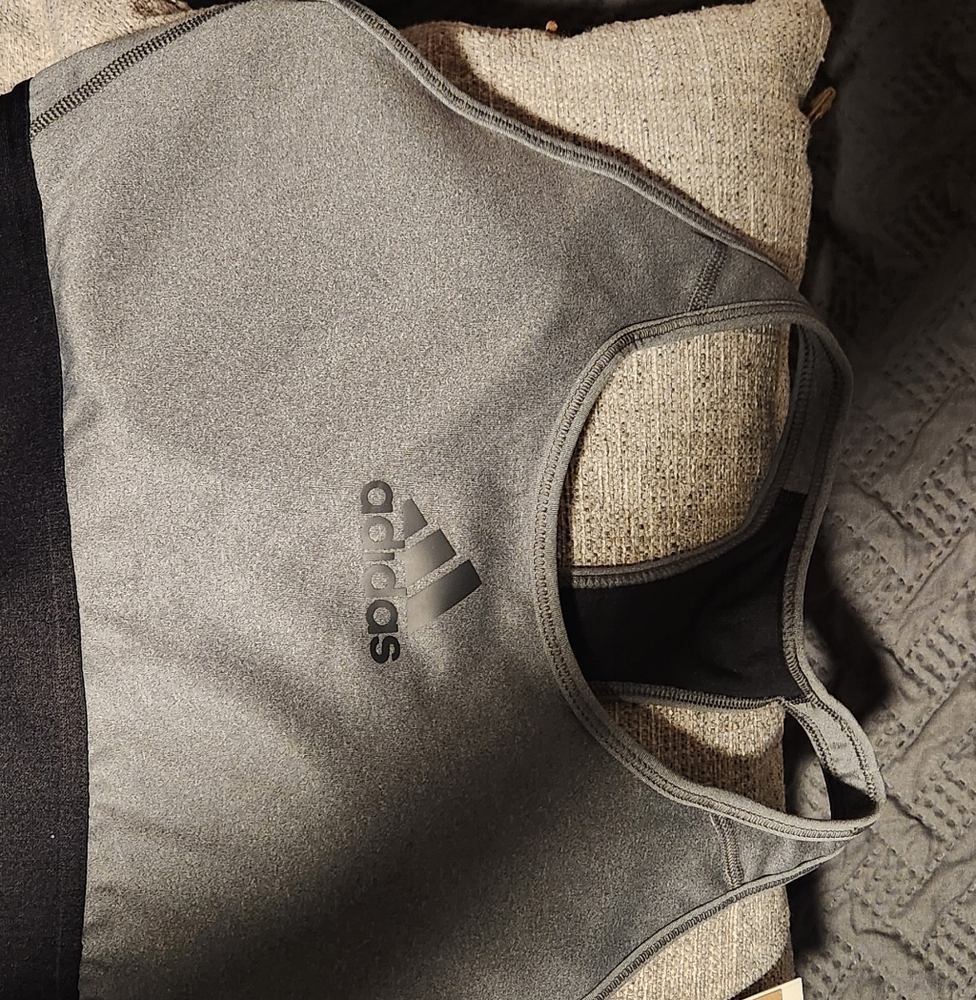 Adidas Charcoal Gray Athletic Top